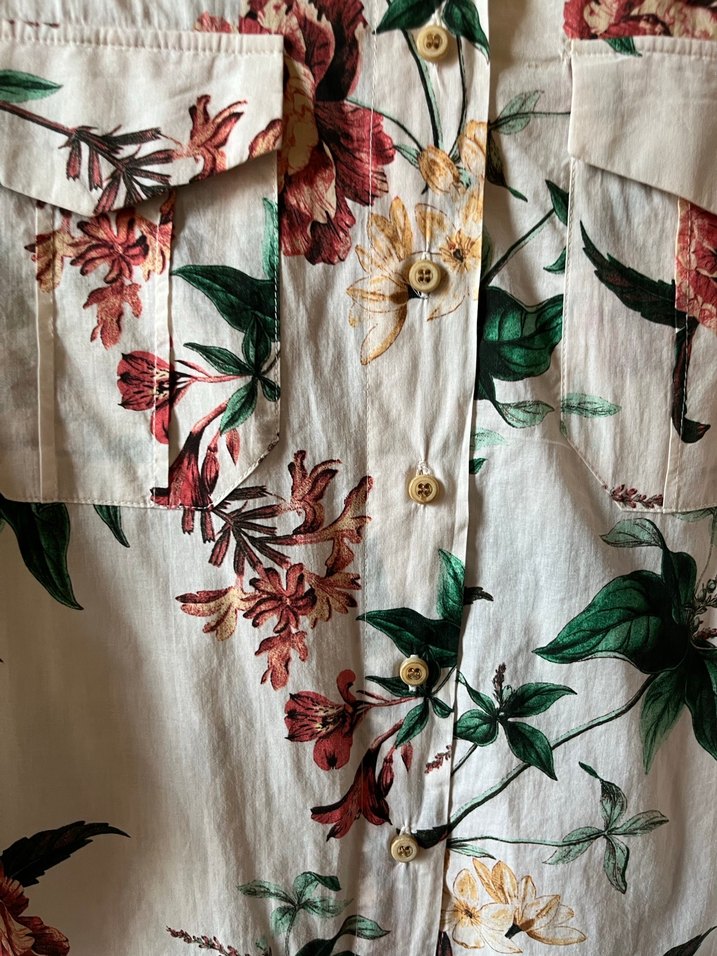 Çiçek Desenli Pamuklu Bohem Kadın Gömlek - Görsel 2