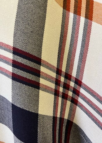 Kadın Bej Ekose Pamuklu Uzun Kollu Gömlek - Görsel 8