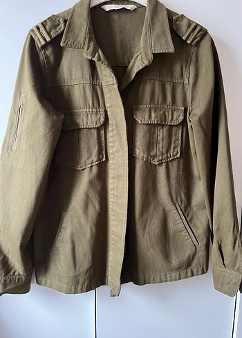 Düğmeli haki  Midi Kadın Ceket - Görsel 7