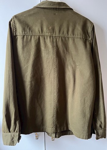 Düğmeli haki  Midi Kadın Ceket - Görsel 3