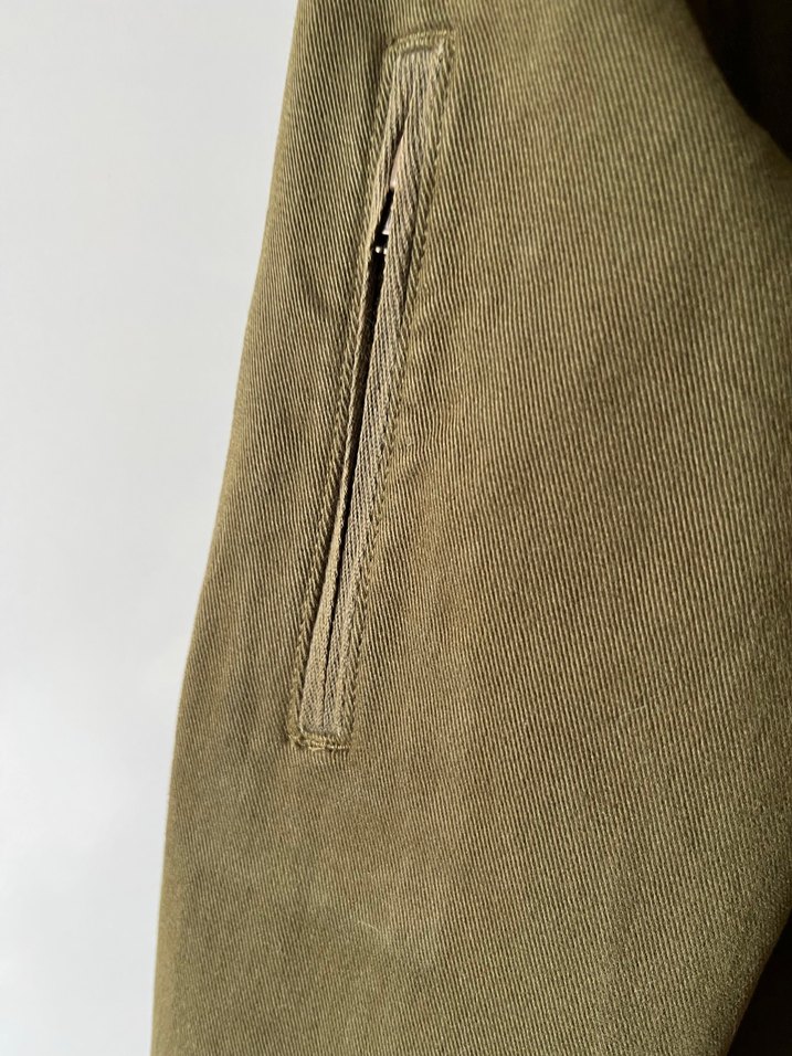 Düğmeli haki  Midi Kadın Ceket - Görsel 4