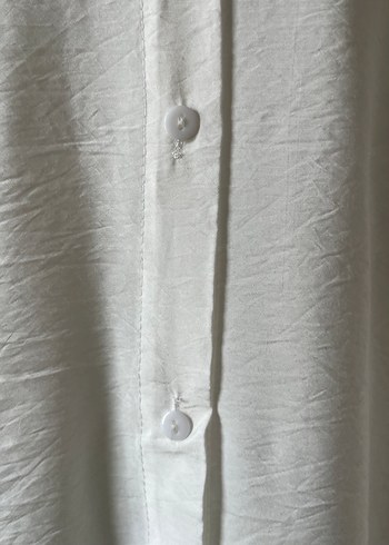 Uzun Kollu Beyaz  Kadın Gömlek - Görsel 7