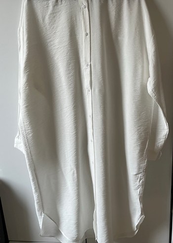 Uzun Kollu Beyaz  Kadın Gömlek - Görsel 6