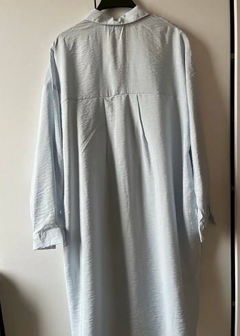 Uzun Kollu bebe mavi Kadın Gömlek - Görsel 5