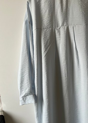 Uzun Kollu bebe mavi Kadın Gömlek - Görsel 6