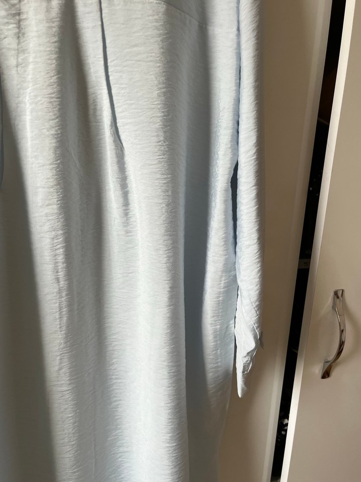 Uzun Kollu bebe mavi Kadın Gömlek - Görsel 4