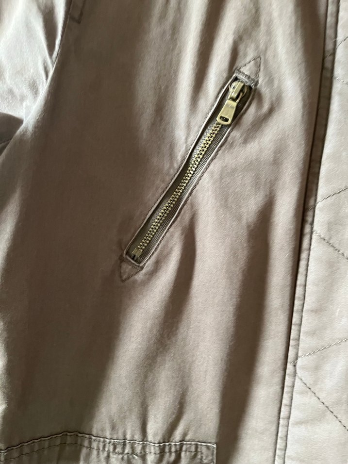 Kürklü Kapüşonlu haki Kadın Mont - Görsel 4