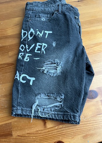 Düğmeli erkek Kot Şort - Görsel 8