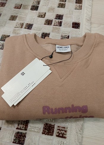 grimlange  Bej Kadın Oversize Sweatshirt - Görsel 9