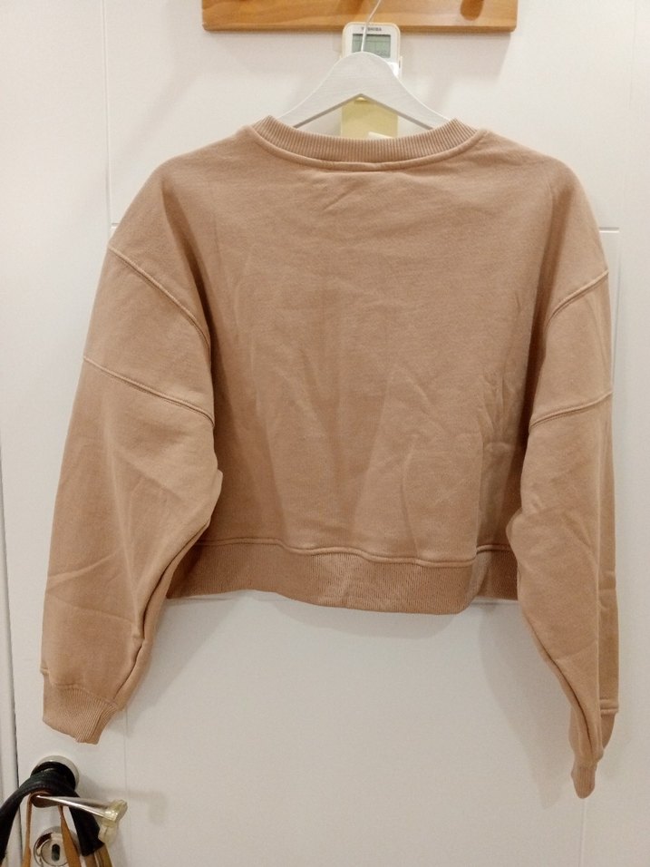 grimlange  Bej Kadın Oversize Sweatshirt - Görsel 3