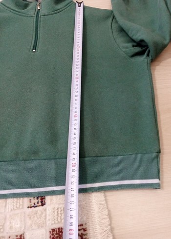 Kadın Yarım Fermuarlı Yüksek Yakalı Sweatshirt - Görsel 3