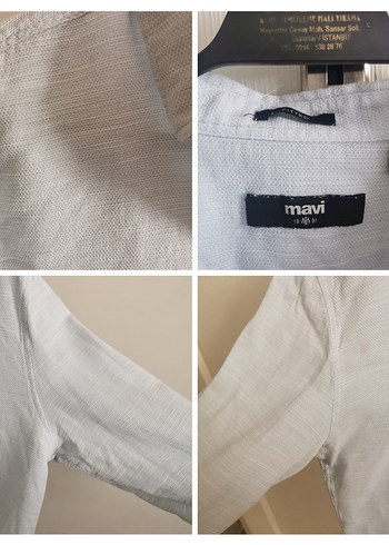 m Beden Mavi Erkek Keten uzun Kollu Gömlek 2adet