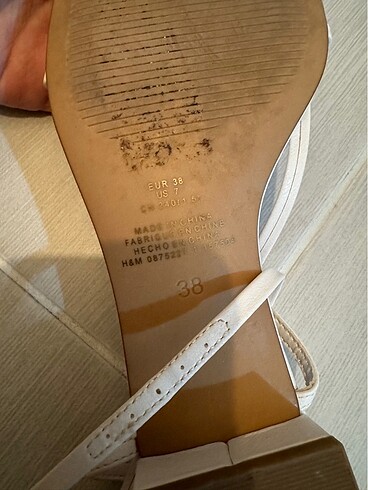 38 Beden beyaz Renk H&M sandalet