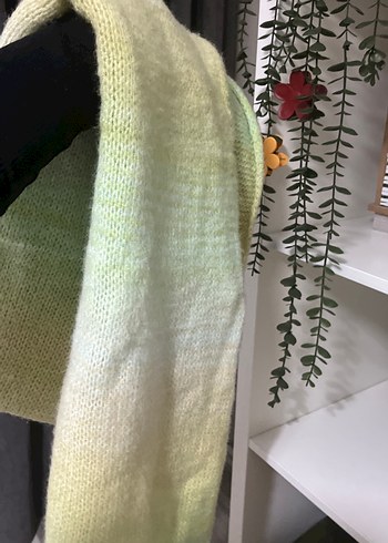 Yeşil Örgü Kadın Şal - Görsel 4