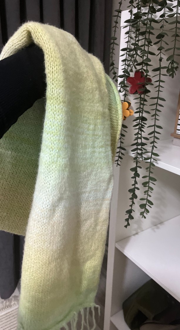 Yeşil Örgü Kadın Şal - Görsel 4