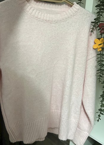 Pembe Örgü Kadın Kazak - Görsel 3