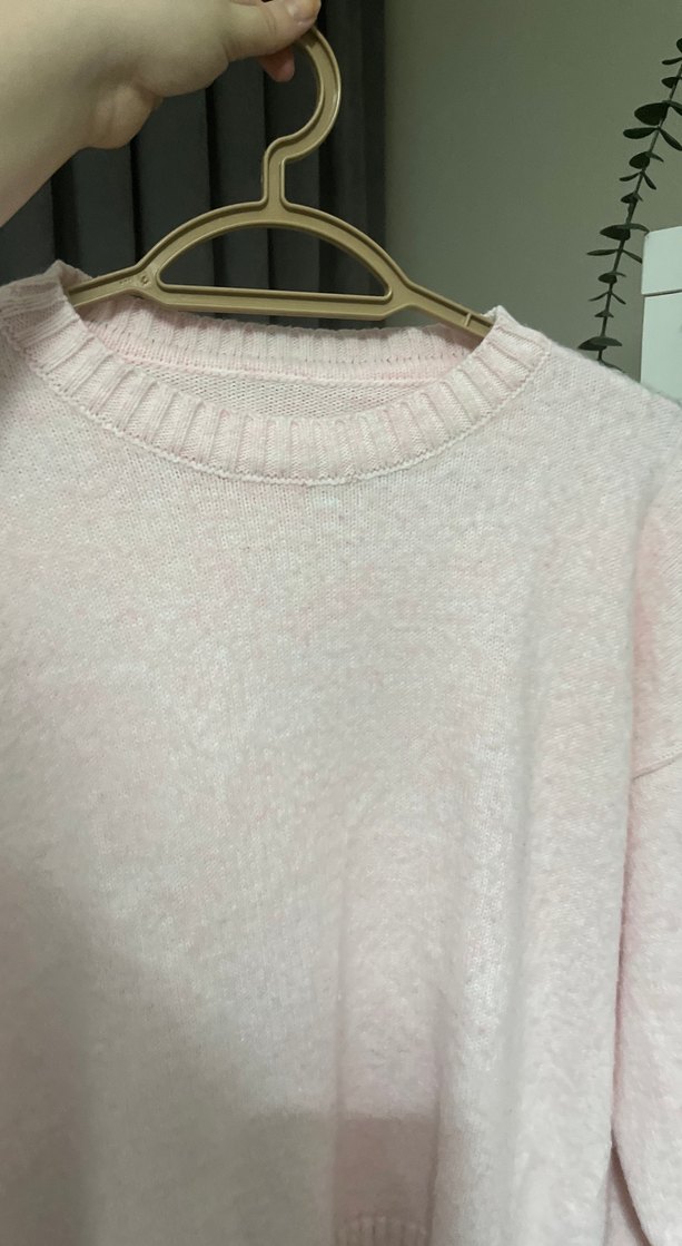 Pembe Örgü Kadın Kazak - Görsel 4