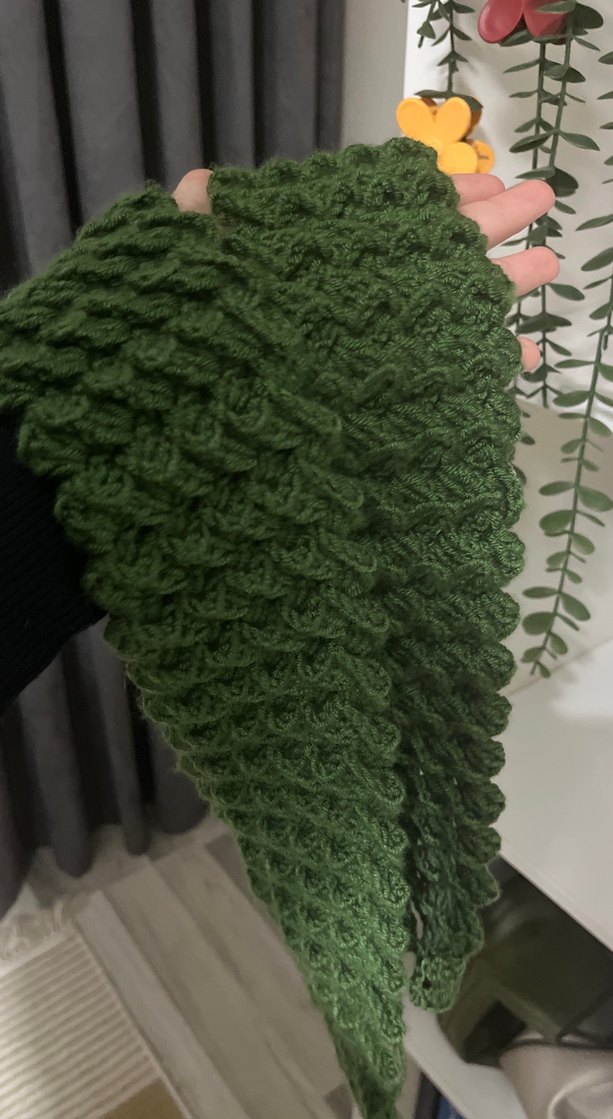 Örgü Yeşil Atkı - Görsel 3