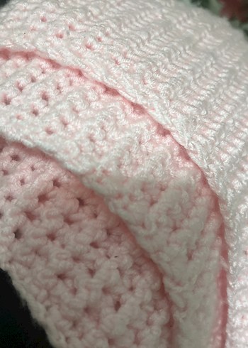 Pembe Örgü Kadın Şal - Görsel 6