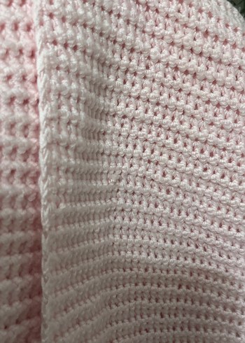 Pembe Örgü Kadın Şal - Görsel 4