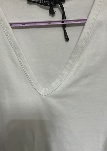 Kadın Beyaz V Yaka Pamuklu Atlet - Görsel 2