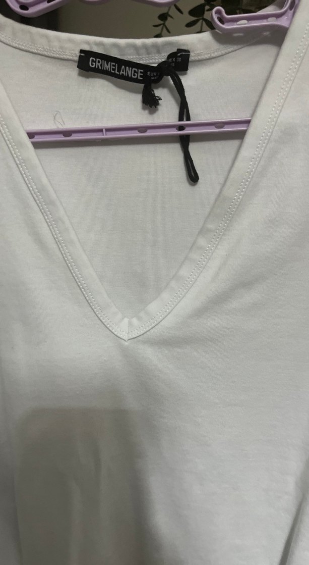 Kadın Beyaz V Yaka Pamuklu Atlet - Görsel 2