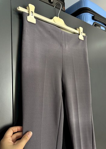 Kadın Mor Piliseli Kumaş Pantolon - Görsel 2