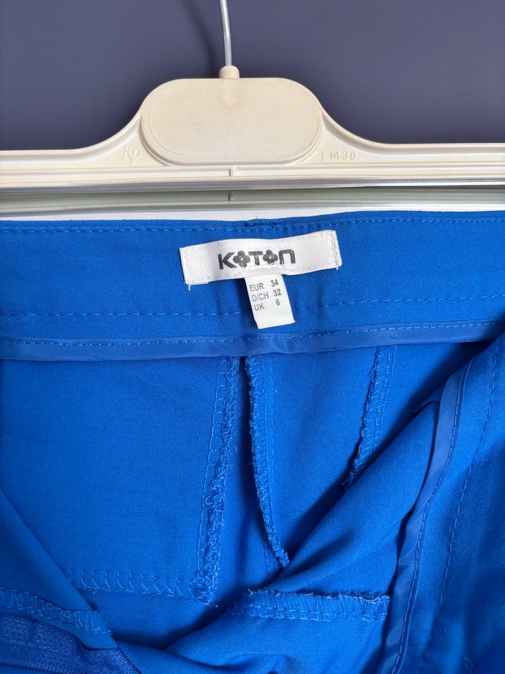 Kadın Mavi Kumaş Pantolon Kemerli - Görsel 3