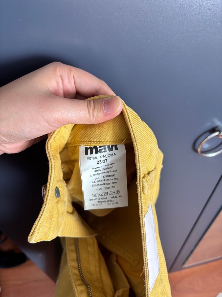 Kadın Camel Midi Bol Kesim Kot Pantolon - Görsel 5