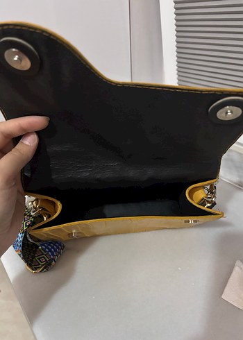  Beden sarı Renk Sarı Yılan Derisi Desenli Deri Kadın Çanta