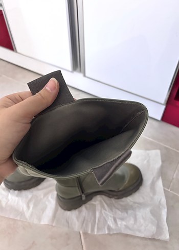 35 Beden haki Renk Haki Fermuarlı Çizme