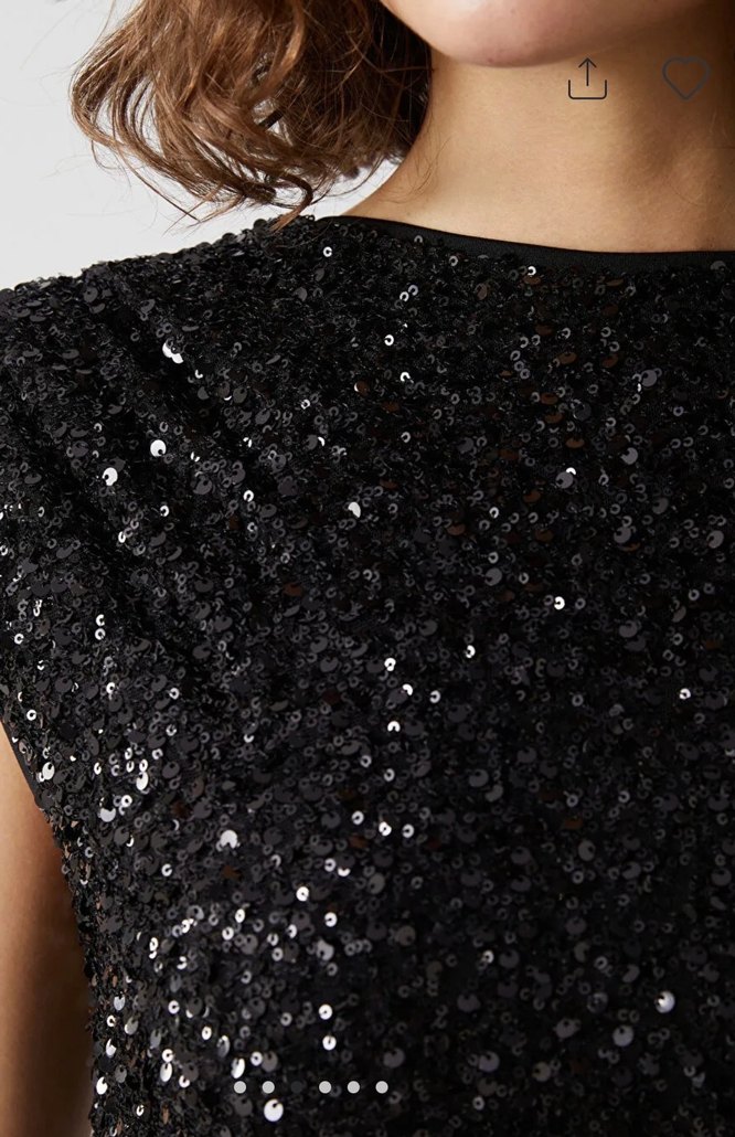 Parlak Siyah Kolsuz Mini Elbise - Görsel 3