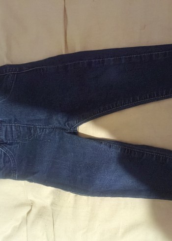 kız Çocuk Elastik Bel Koyu Mavi Denim Pantolon