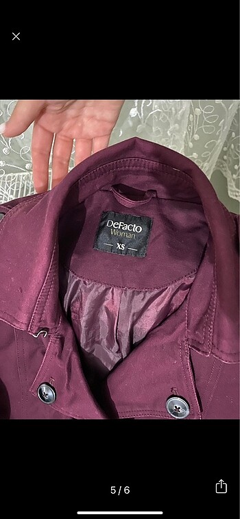 xs Beden bordo Renk Trenchcoat