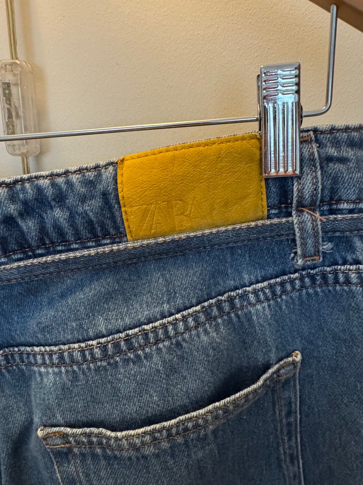 Zara kadın Yüksek Bel Mavi Denim Jean — görsel 6/7