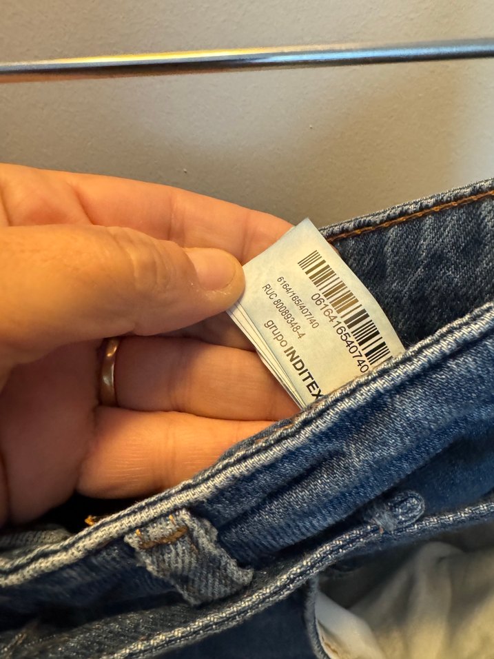Zara kadın Yüksek Bel Mavi Denim Jean — görsel 4/7