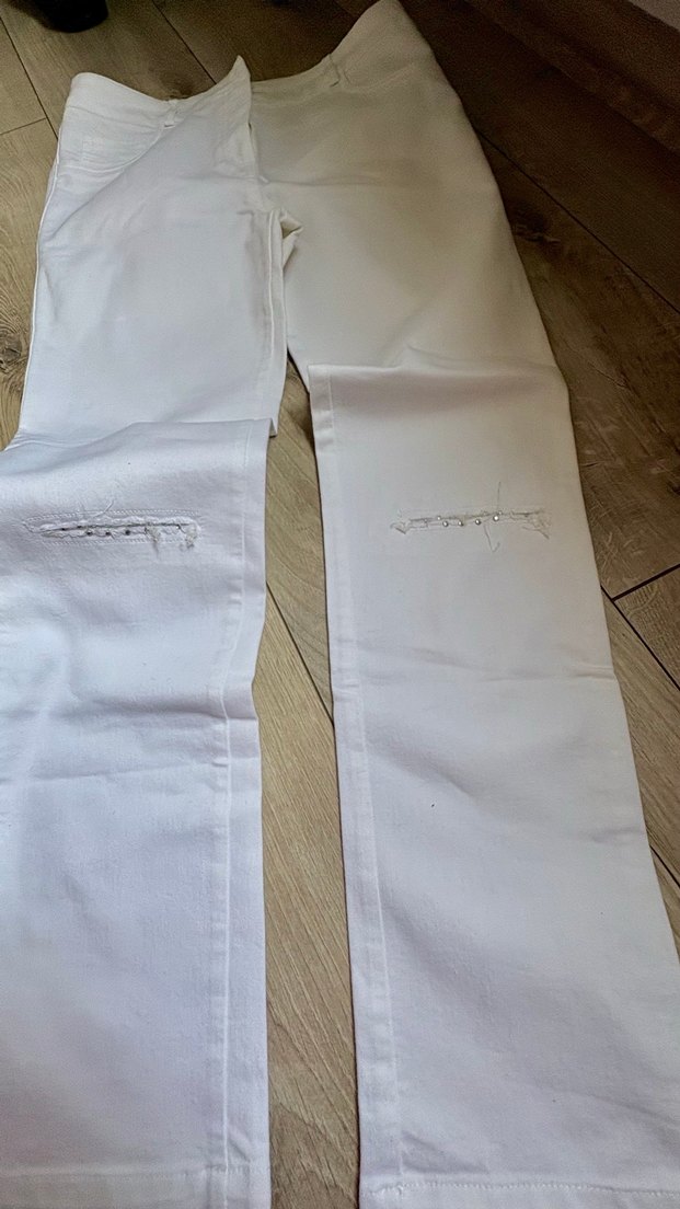 Beyaz Pamuklu Kadın Kumaş Pantolon - Görsel 3