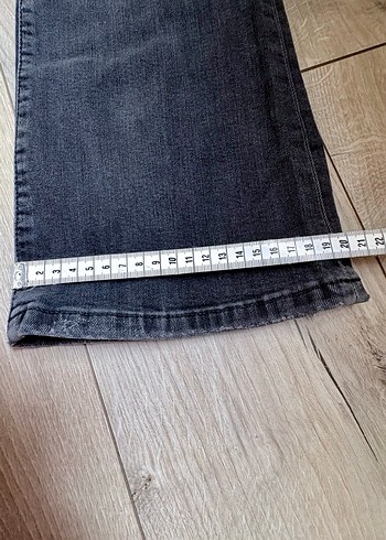 Gri Kadın Denim Pantolon, Kemerli, Normal Boy - Görsel 2