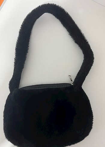Siyah Kürklü Kadın El Çantası - Görsel 4