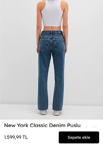 Mavi puslu jeans new york model - Görsel 5