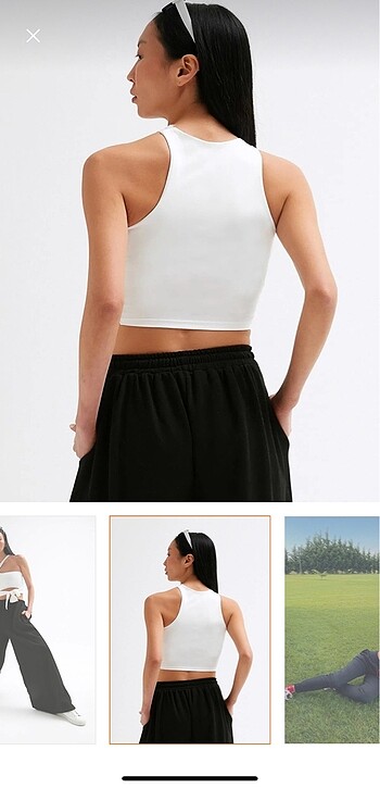 Trendyol & Milla Bağlama Detaylı Beyaz Crop Üst