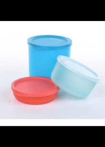 Tupperware Silindir Kaplar 3 lü - Görsel 2