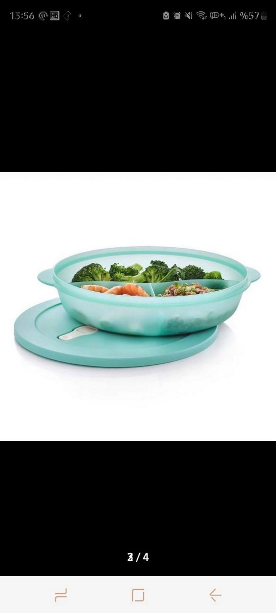 Tupperware Mikrodalga 3 Bölmeli Yuvarlak - Görsel 2