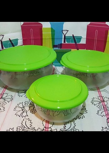 Tupperware Kristalin 3 lü Set Yeşil - Görsel 2