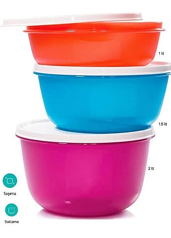 Tupperware Mucize Şekerler 1+1.5+2 Lt