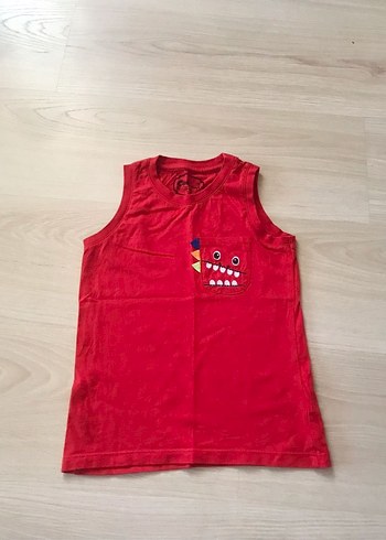 5 Yaş Beden kırmızı Renk Erkek Çocuk Kolsuz Tişört 5 yaş