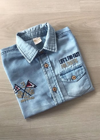 Erkek Çocuk Kısa Kollu Denim Gömlek 4 Yaş - Görsel 4