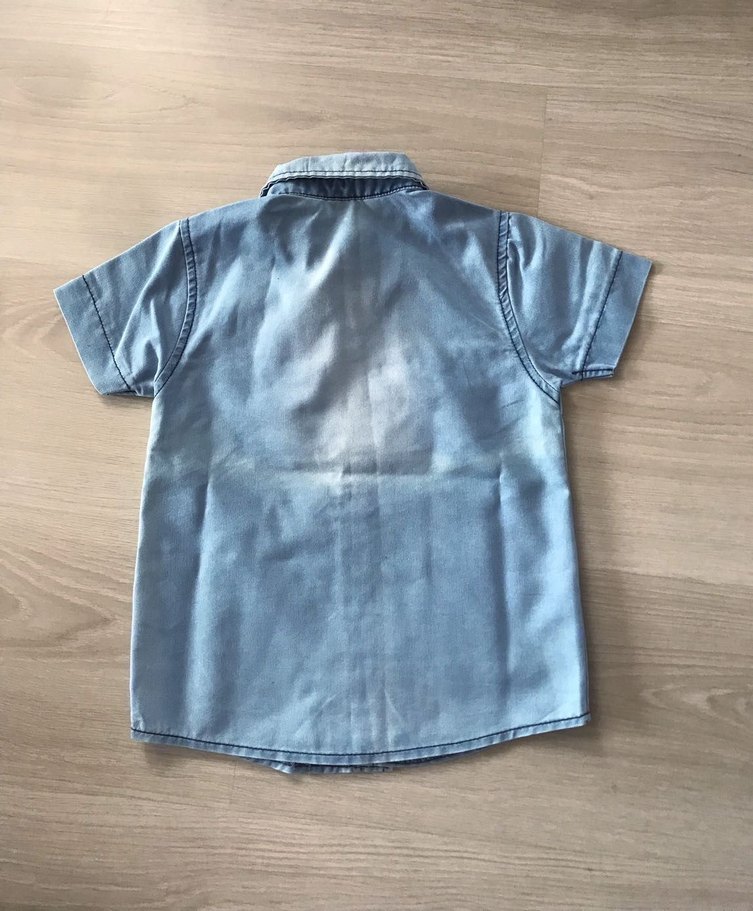 Erkek Çocuk Kısa Kollu Denim Gömlek 4 Yaş - Görsel 3