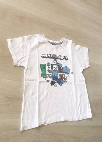 Minecraft Baskılı Beyaz Erkek Tişört 7-8 yaş - Görsel 6