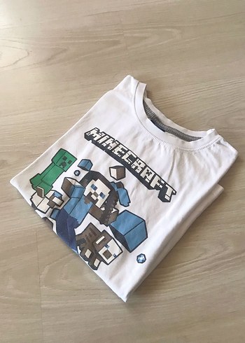 Minecraft Baskılı Beyaz Erkek Tişört 7-8 yaş - Görsel 5